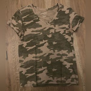 camouflage v-neck shirt